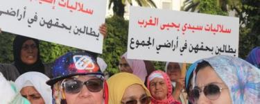 Soulaliyate women protesting. Photo: Twitter / @DrissElyazami